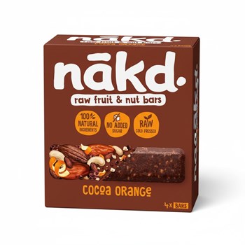 Nākd Cocoa Orange Raw Fruit & Nut Bars 4 x 35g