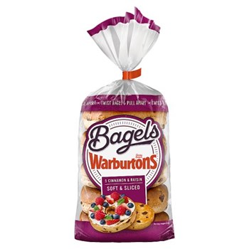 Warburtons 5 Cinnamon & Raisin Bagels