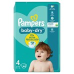 Pampers Baby-Dry Size 4, 44 Nappies, 9kg-14kg, Essential Pack