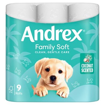 Andrex Family Soft Coconut Scented 9 Rolls