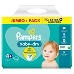 Pampers Baby-Dry Size 4+, 76 Nappies, 10kg-15kg, Jumbo+ Pack