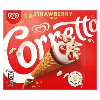 Cornetto  Ice Cream Cone Strawberry 6x 90 ml 