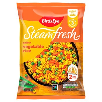 Birds Eye Steamfresh 2 Golden Vegetable Rice Steam Bags 380g