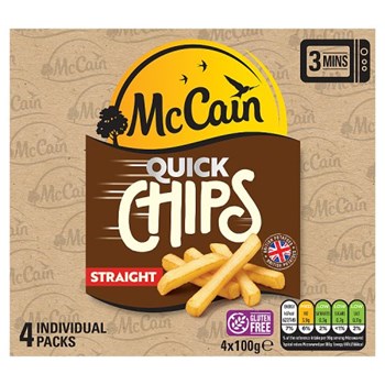 McCain Quick Straight Chips 4 x 100g (400g)