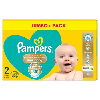 Pampers Premium Protection New Baby Size 2, 76 Nappies, 4kg-8kg