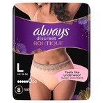 Always Discreet Boutique Incontinence Pants Women Beige Plus, L, 8 Pants