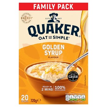 Quaker Oat So Simple Golden Syrup Family Pack Porridge Sachets 20x36g