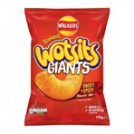 Walkers Wotsits Giants Sweet & Spicy Snacks Crisps 130g