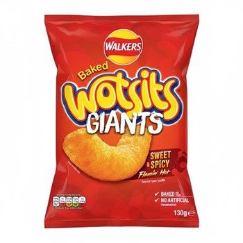 Walkers Wotsits Giants Sweet & Spicy Snacks Crisps 130g