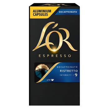 L'OR Espresso Ristretto Decaf Intensity 9 Aluminium Coffee Pods x10