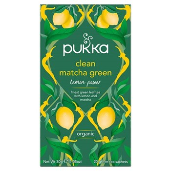 Pukka Organic Clean Matcha Green 20 Green Tea Sachets 30g