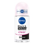 NIVEA Black & White Invisible Clear 72h Anti-perspirant Deodorant Roll-On 50ML