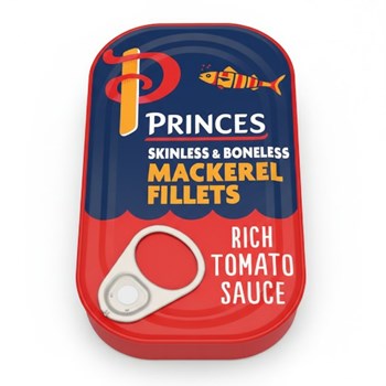 Princes Skinless & Boneless Mackerel Fillets Rich Tomato Sauce 125g