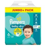 Pampers Baby-Dry Size 6, 62 Nappies, 13kg-18kg, Jumbo+ Pack