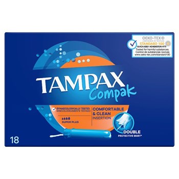 Tampax Compak Super Plus Tampons With Applicator X18