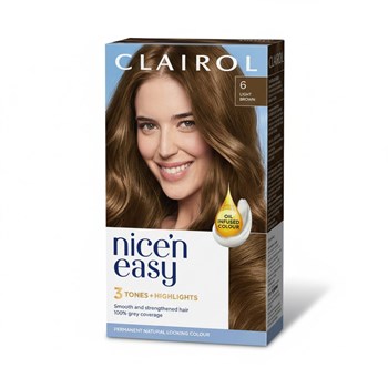 Clairol Nice'n Easy Permanent Hair Dye, 6 Light Brown