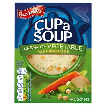 Batchelors 4 Cream of Vegetable with Croutons Cup a Soup Sachets 122g