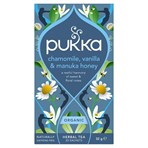 Pukka 20 Organic Chamomile, Vanilla & Manuka Honey Herbal Tea Sachets 32g