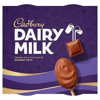 Cadbury Dairy Milk Creamy Milk Chocolate Dessert Pots 4 x 60g (240g)