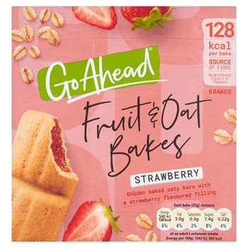 Go Ahead 6 Strawberry Fruit & Oat Bakes 210g