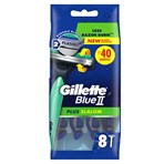 Gillette BlueII Plus Slalom Men's Disposable Razors x8