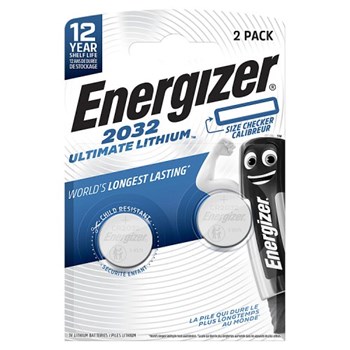 Energizer 2032 Ultimate Lithium Coin Battery 2 Pack