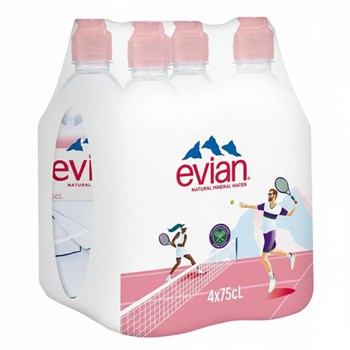 Evian Natural Mineral Water 4 x 75cl