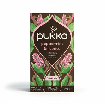 Pukka 20 Organic Peppermint & Licorice Herbal Tea Sachets 30g