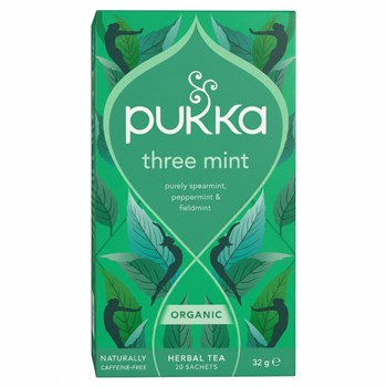 Pukka 20 Organic Three Mint Herbal Tea Sachets 32g