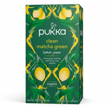 Pukka Organic Clean Matcha Green 20 Green Tea Sachets 30g