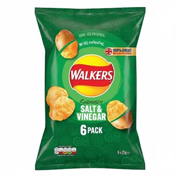 Walkers Salt & Vinegar Multipack Crisps 6x25g