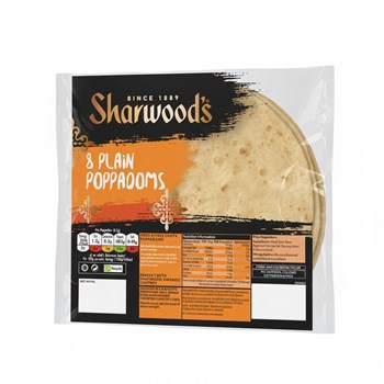 Sharwood's 8 Plain Poppadoms
