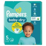 Pampers Baby-Dry Size 5, 39 Nappies, 11kg-16kg, Essential Pack