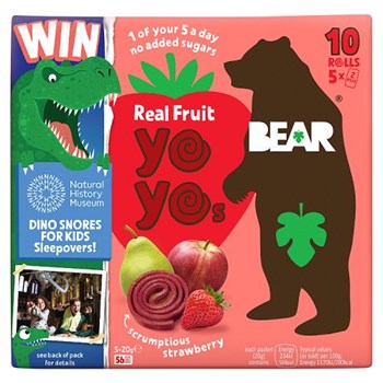 Bear Yoyos Real Fruit Scrumptious Strawberry 5 x 20g