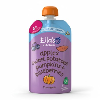 Ella's Kitchen Organic Sweet Potatoes, Pumpkin, Apples and Blueberries Baby Pouch 4+ Months 120g