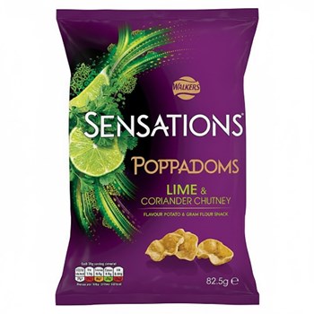 Walkers Sensations Lime & Coriander Chutney Sharing Poppadoms 82.5g
