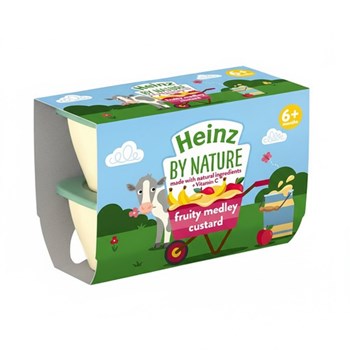 Heinz by Nature Fruity Medley Custard 6+ Months 4 x 100g