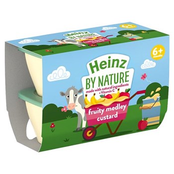 Heinz by Nature Fruity Medley Custard 6+ Months 4 x 100g