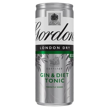 Gordon's London Dry Gin and Slimline Tonic Ready to Drink 250ml Can