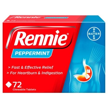 Rennie Peppermint 72 Chewable Tablets