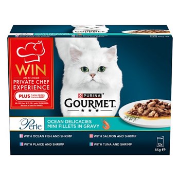 GOURMET Perle Ocean Delicacies in Gravy Wet Cat Food 12x85g