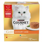 GOURMET Gold Savoury Cake Meat and Fish Variety Wet Cat Food 8x85g