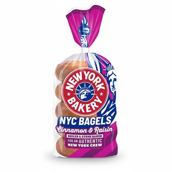 New York Bakery Co. 5 Cinnamon & Raisin Bagels