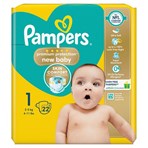 Pampers Premium Protection New Baby Size 1, 22 Nappies, 2kg-5kg, Carry Pack