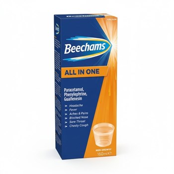 Beechams Cold & Flu All in One Liquid, with Paracetamol, 160ml

