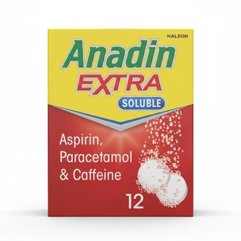 Anadin Extra Soluble Aspirin, Paracetamol, & Caffeine Tablets, 12s