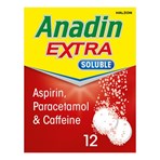 Anadin Extra Soluble Aspirin, Paracetamol, & Caffeine Tablets, 12s