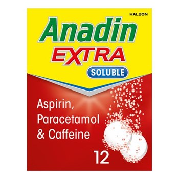 Anadin Extra Soluble Aspirin, Paracetamol, & Caffeine Tablets, 12s