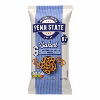 Penn State Baked Original Sea Salted Pretzels 6 x 22g