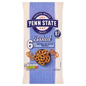 Penn State Baked Original Sea Salted Pretzels 6 x 22g